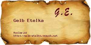 Gelb Etelka névjegykártya